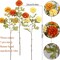 3 Pcs Artificial Marigold Flowers Artificial Chrysanthemums Ball Flower Orange Silk Mums Flowers Spring Branches for Home Decor Floral Arrangement Table Centerpiece